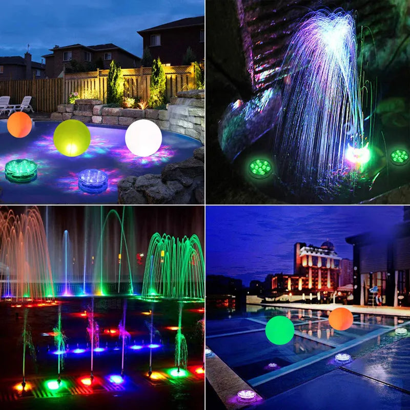 Kit de Luminárias de Piscina RGB com Controle Remoto - AquaGlow